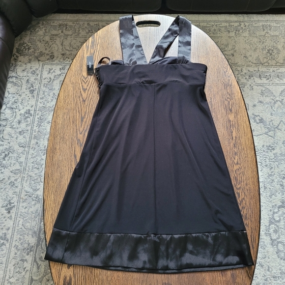 Bisou Bisou Black Satin Formal Dress Size Women's 12 NEW with Tags - Picture 7 of 13